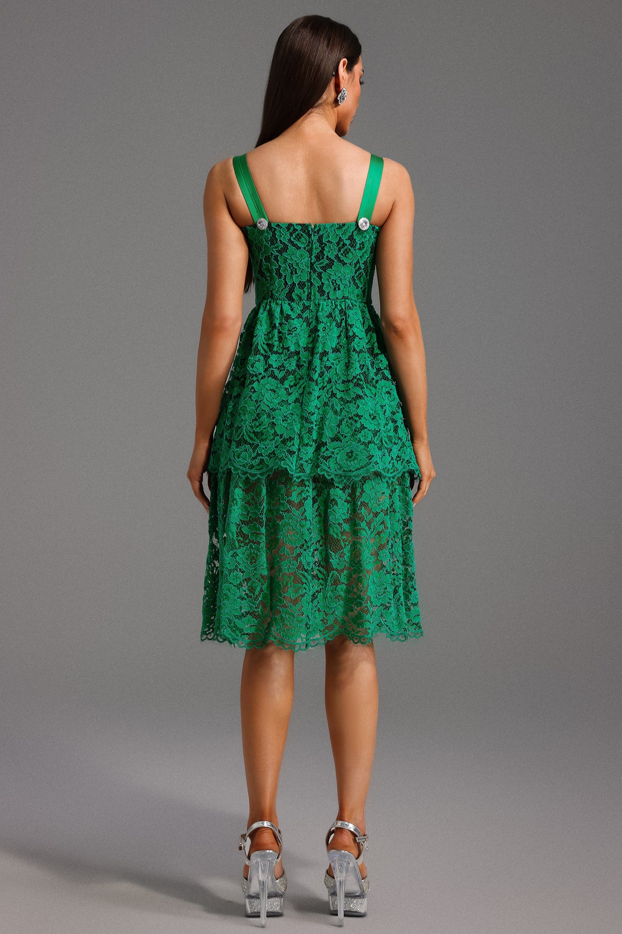 Malaya Mini Dress - Intricate Lace Detailing - Pleated Bodice - Feminine Silhouette - Open Back - Versatile Statement