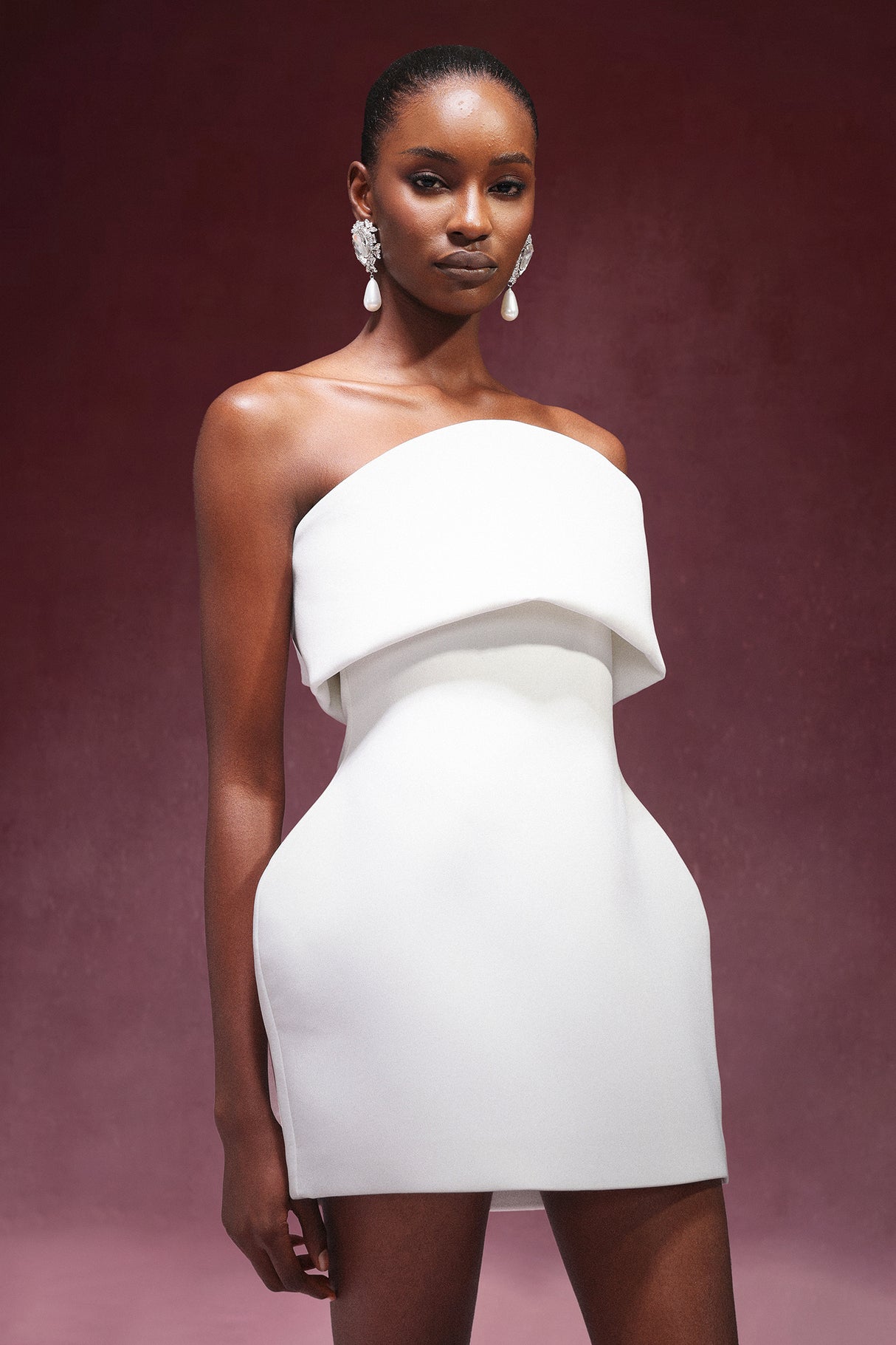 Sofia Mini Dress - Strapless - Sleeveless - Fitted Silhouette - Luxurious Fabric - Versatile Styling