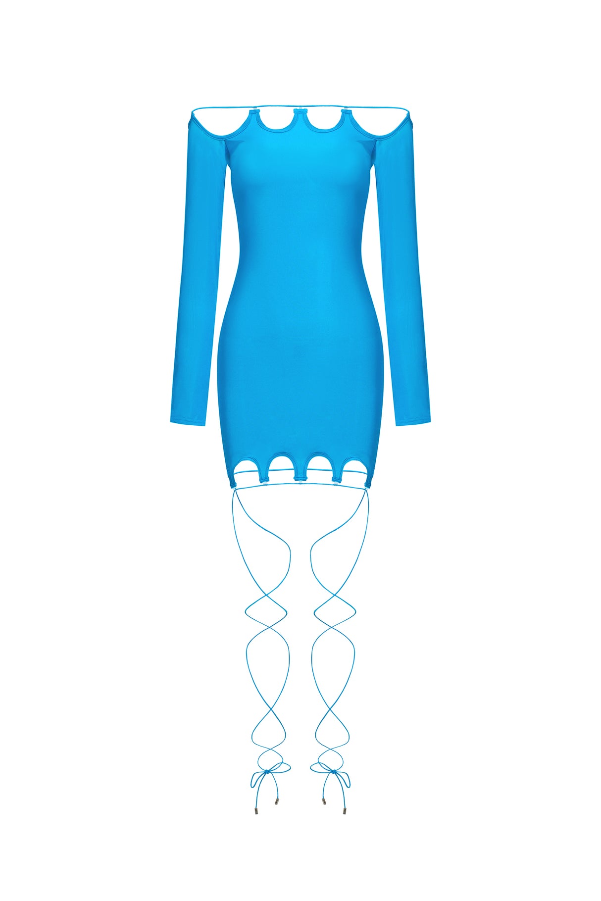 Rebecca Mini Dress - Off-The-Shoulder Neckline - Fitted Silhouette - Cut-Out Detailing - Stretchy Fabric - Night Out Ready
