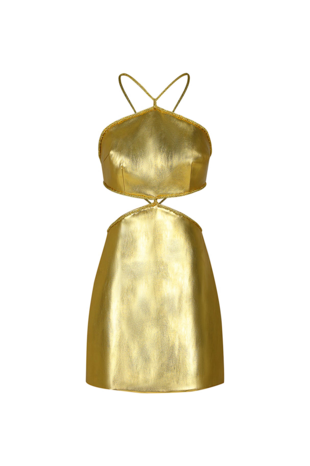Makayla Makayla Mini Dress - Metallic Pu Fabric - Fine Surface Craftsmanship