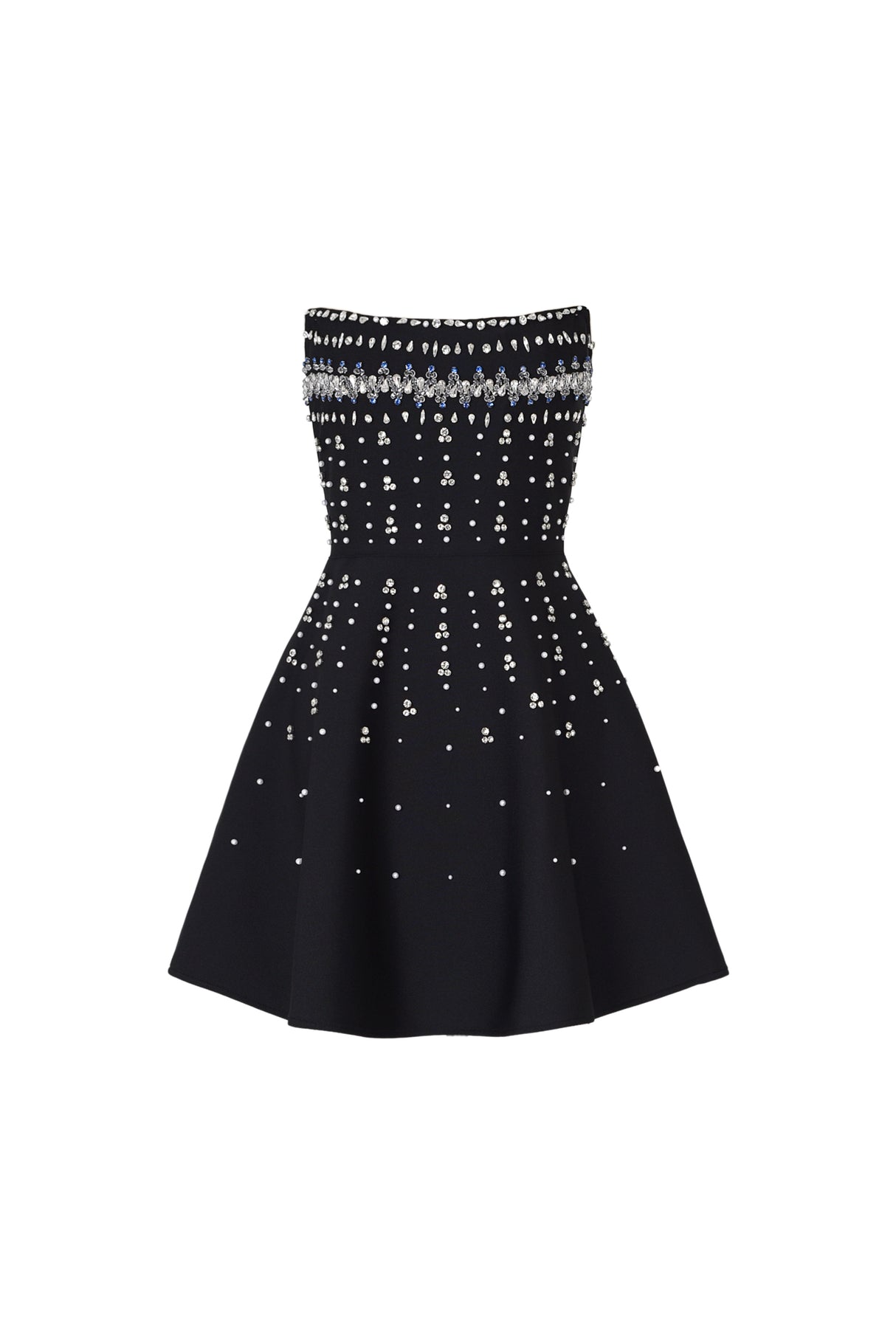 Gemma Strapless Diamond Bandage Mini Dress - Fitted Silhouette - Beaded Detailing - Flared Skirt - Glamour & - Comfortable Fit