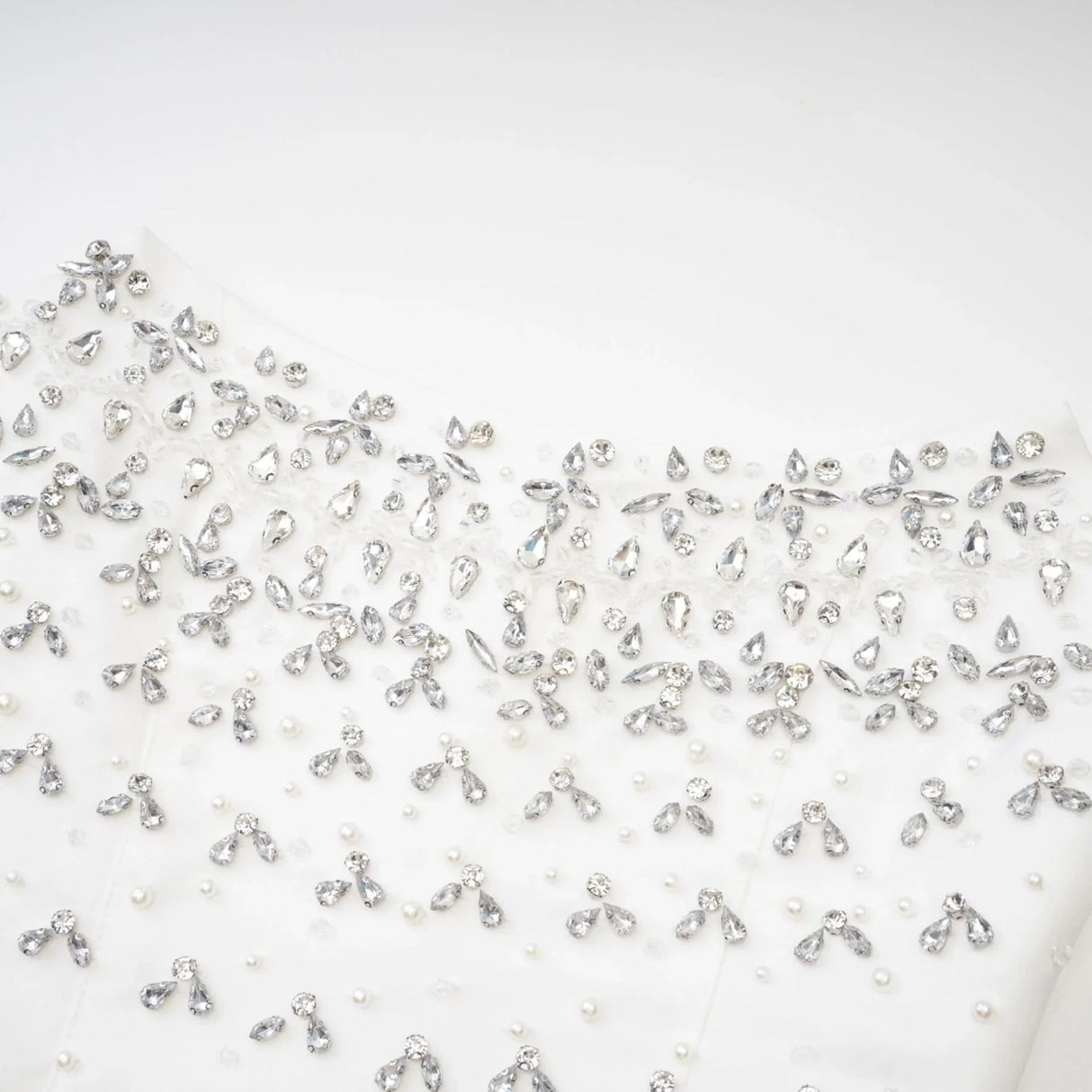 Abigail Mini Dress - Sleeveless Off the Shoulder Embellished Rear Zip Fastening