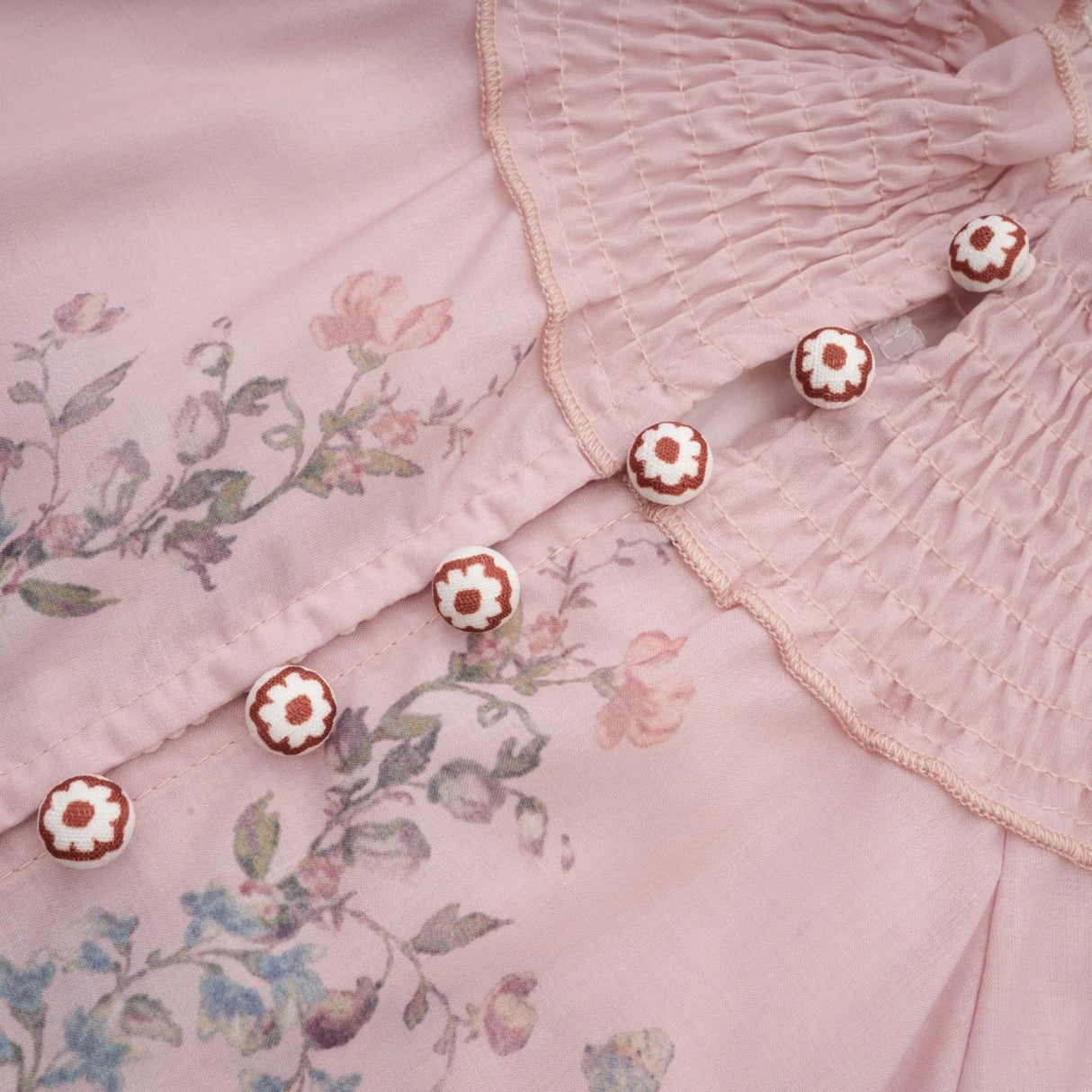 Adalyn Shirt & Shorts - Puff Sleeves - High Neck - Placement - Elastic Waistband