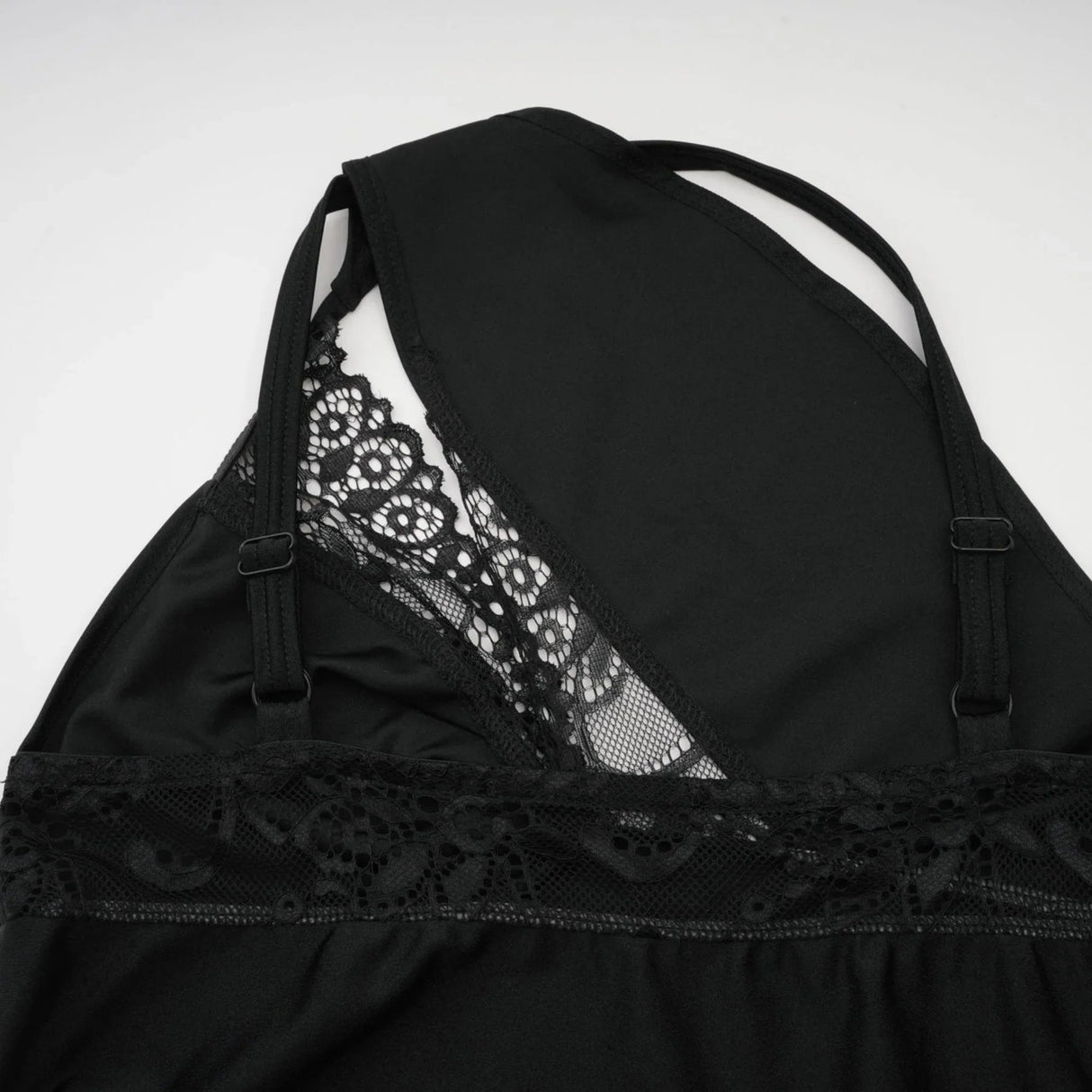 Addison Mini Dress - One - Shoulder Style - Lace and Cut - Out Detailing - Side Split - Asymmetric Hem