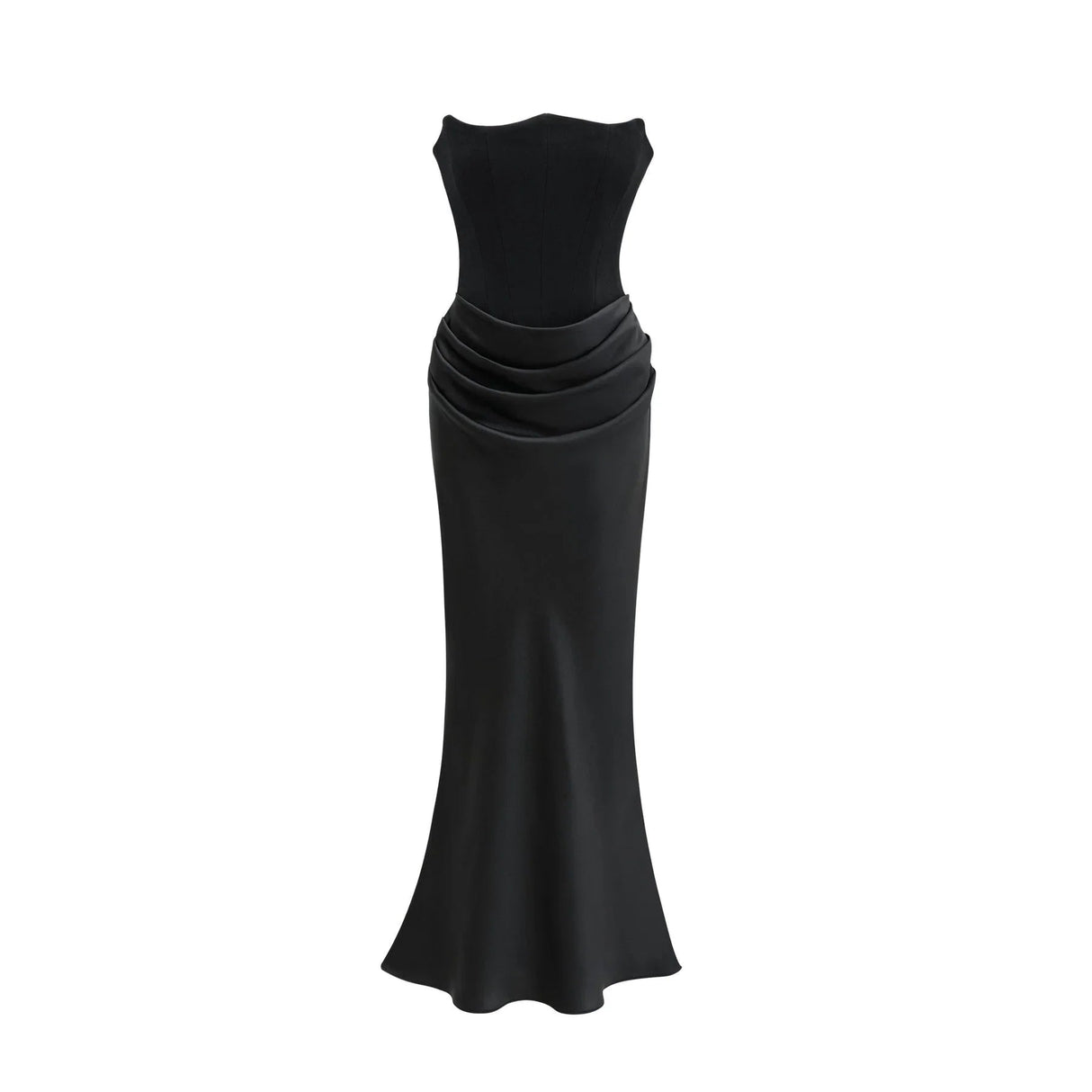 Adelina Maxi Dress - Off the Shoulder - Pleated Design - Flared Hem - Rear Zip Fastening - Elegant Length