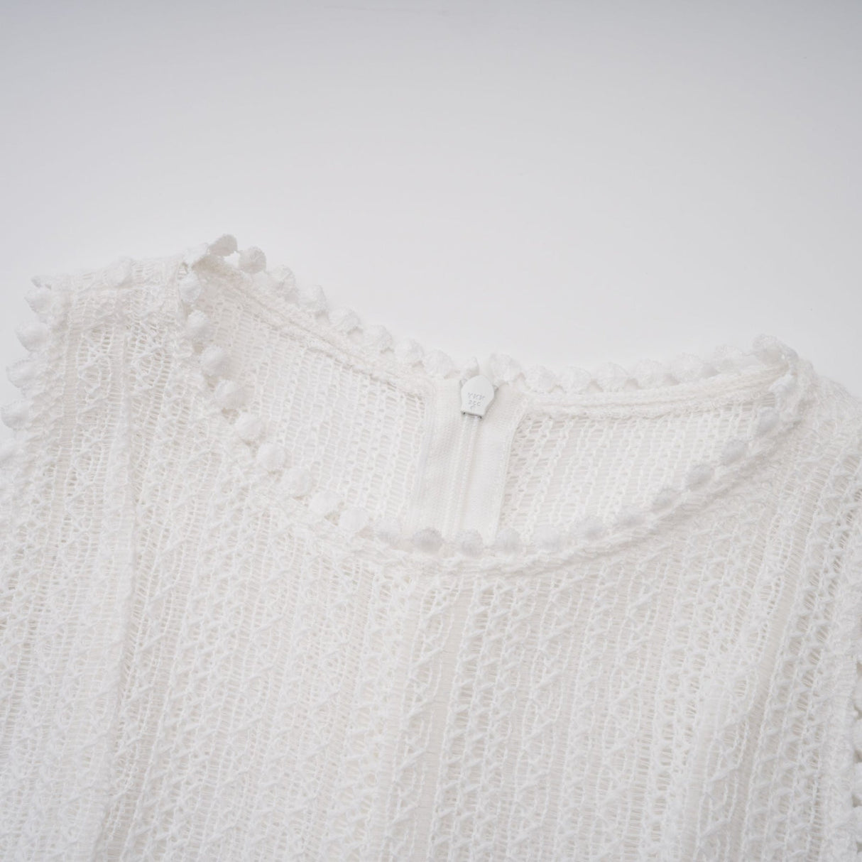 Adelina Midi Dress - Crochet Knit - Puff Skirt - Godet Design - Rear Zip Fastening