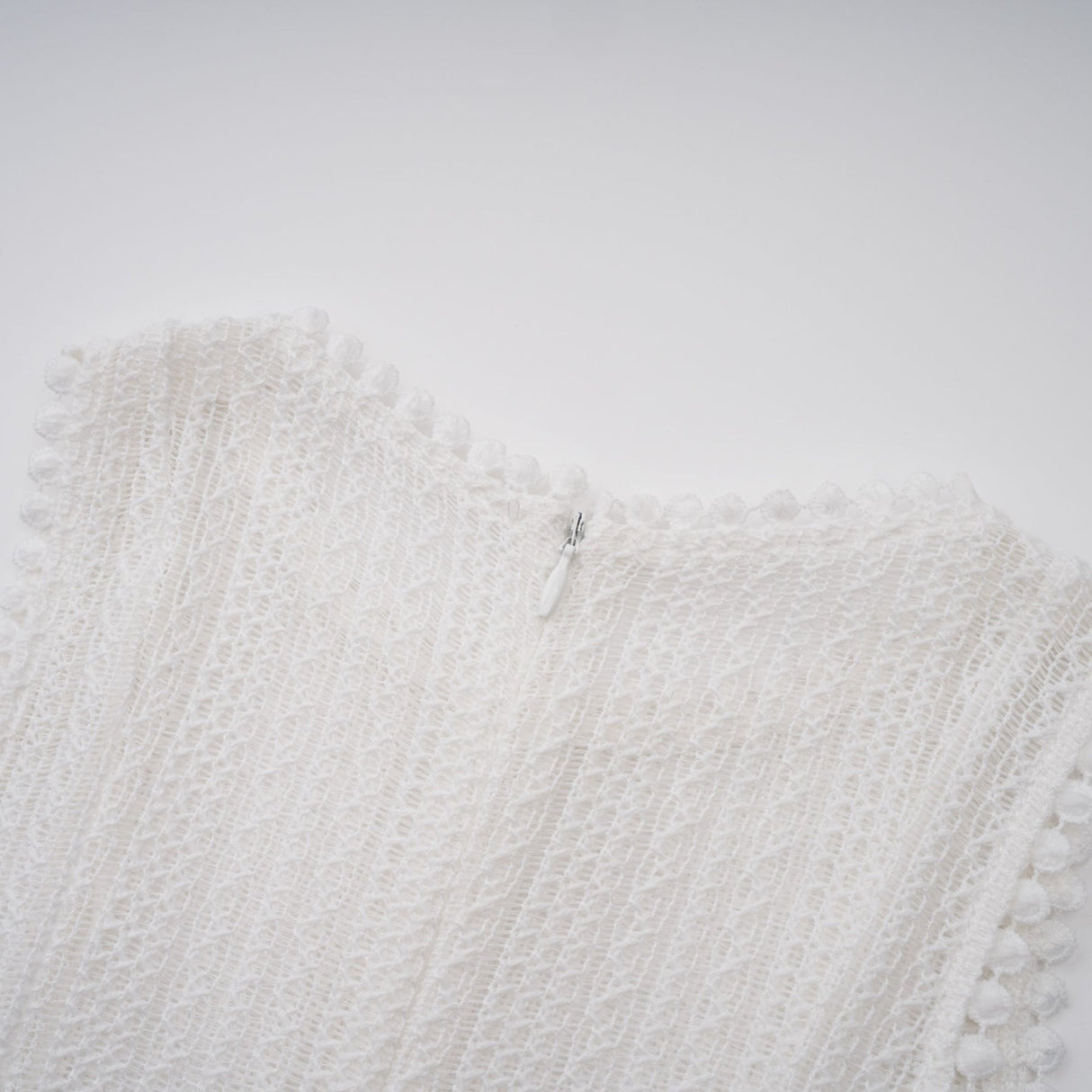 Adelina Midi Dress - Crochet Knit - Puff Skirt - Godet Design - Rear Zip Fastening