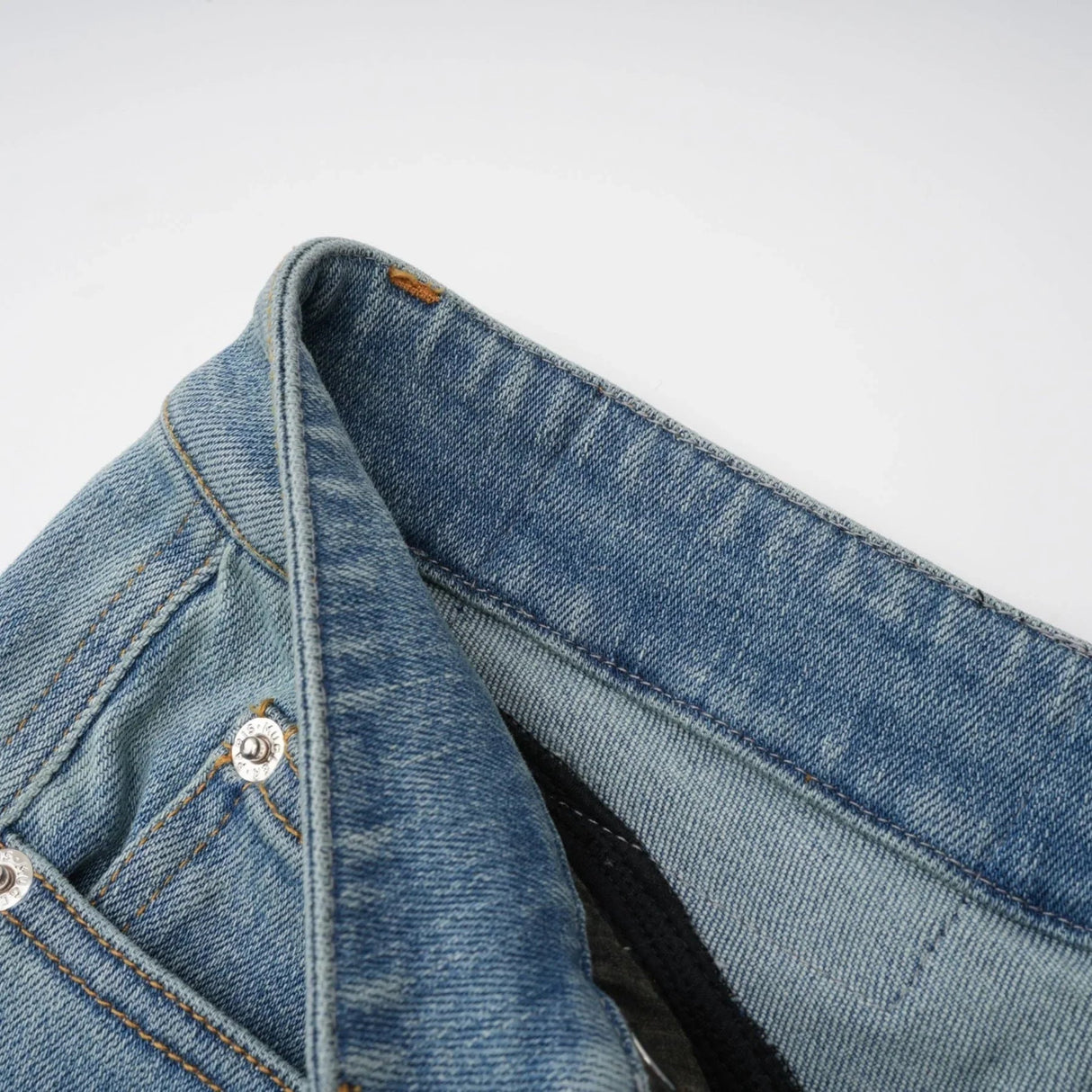 Adelyn Jeans - Stretch Denim Panelled Design Belt Loop Button Fly Pockets