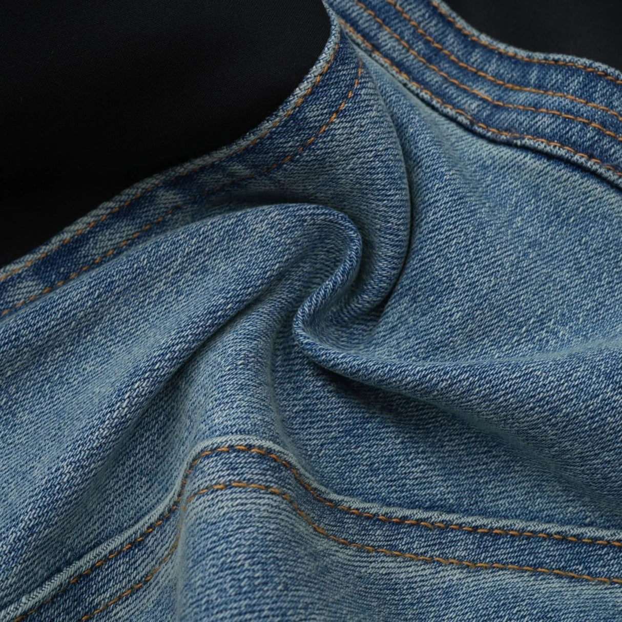 Adelyn Jeans - Stretch Denim Panelled Design Belt Loop Button Fly Pockets