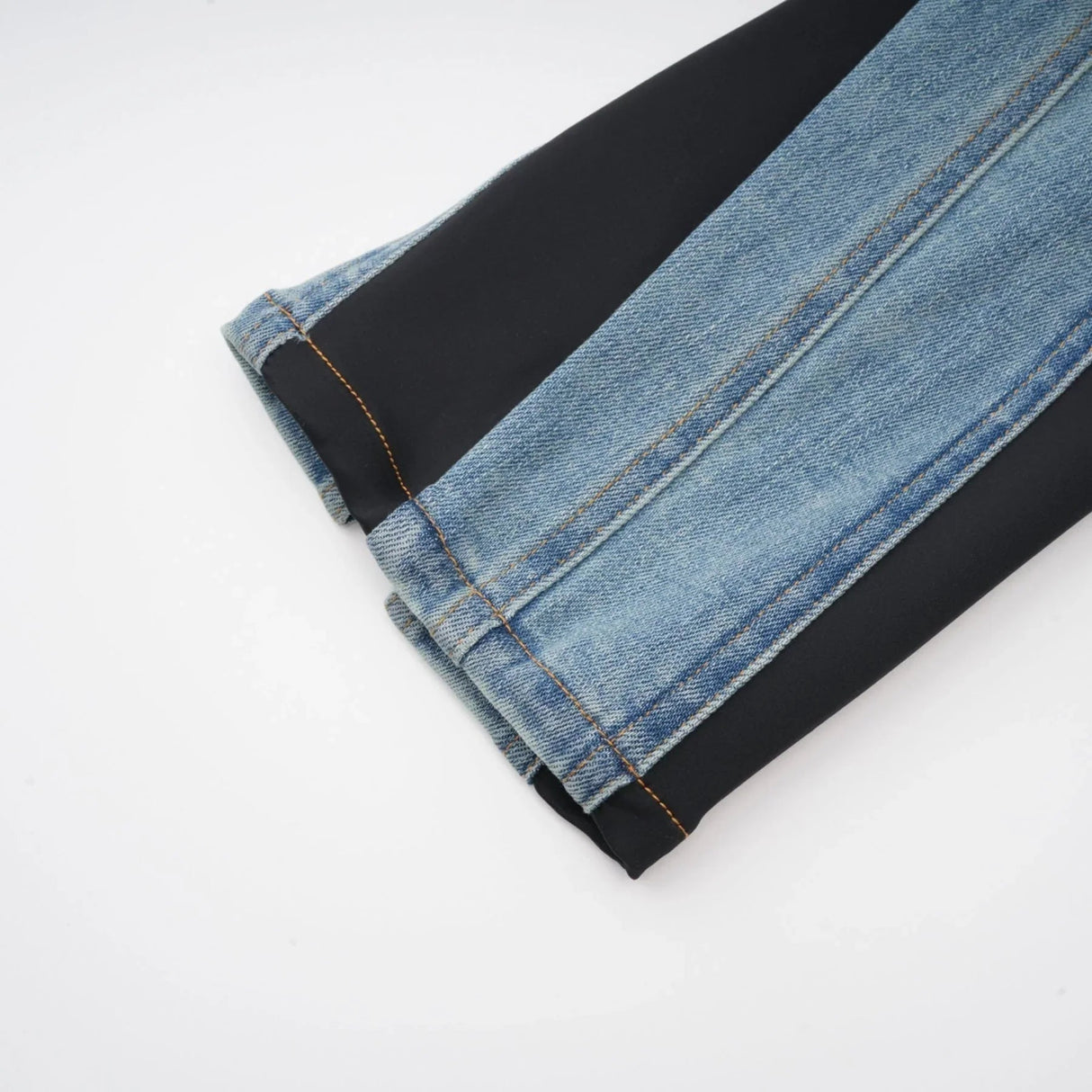 Adelyn Jeans - Stretch Denim Panelled Design Belt Loop Button Fly Pockets