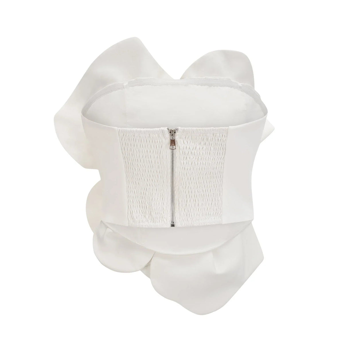 Adrianna Floral Top - Off the Shoulder Design - Sleeveless - Floral Appliqu Detailing - Cropped Length