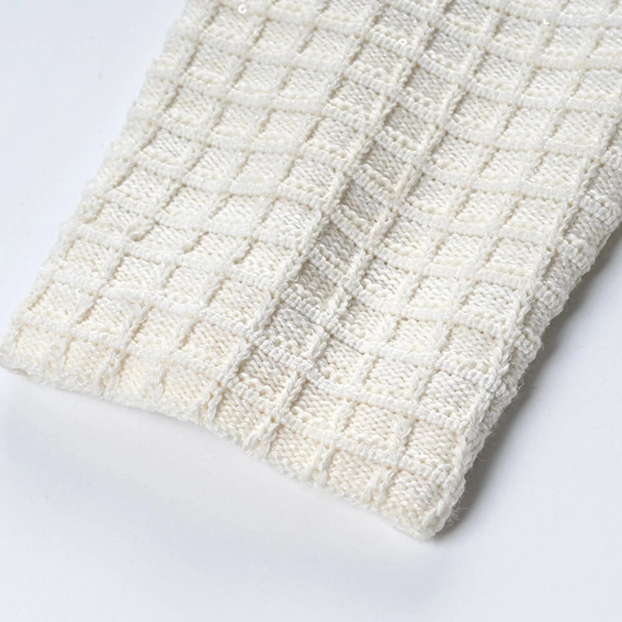 Adrianna Jacket & Skirt - Waffle Knit Texture - Bead Embellishments - Cropped Jacket Style - Pleated Hem