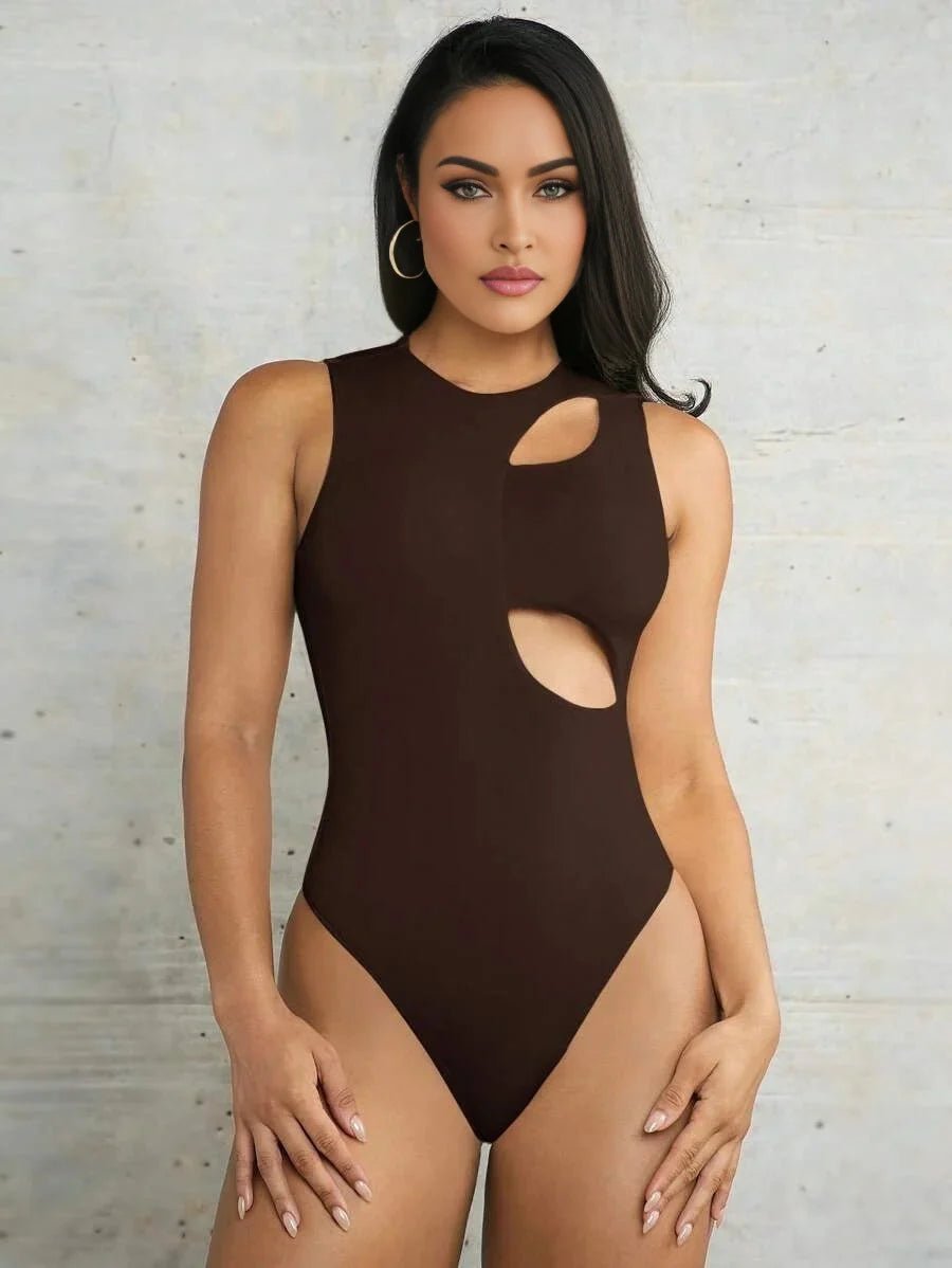 Agata Bodysuit - Slim Fit - Medium Stretch Fabric Elasticity - Casual Style - Sleeveless Length - Forest - Safe Fibers - Cut Out