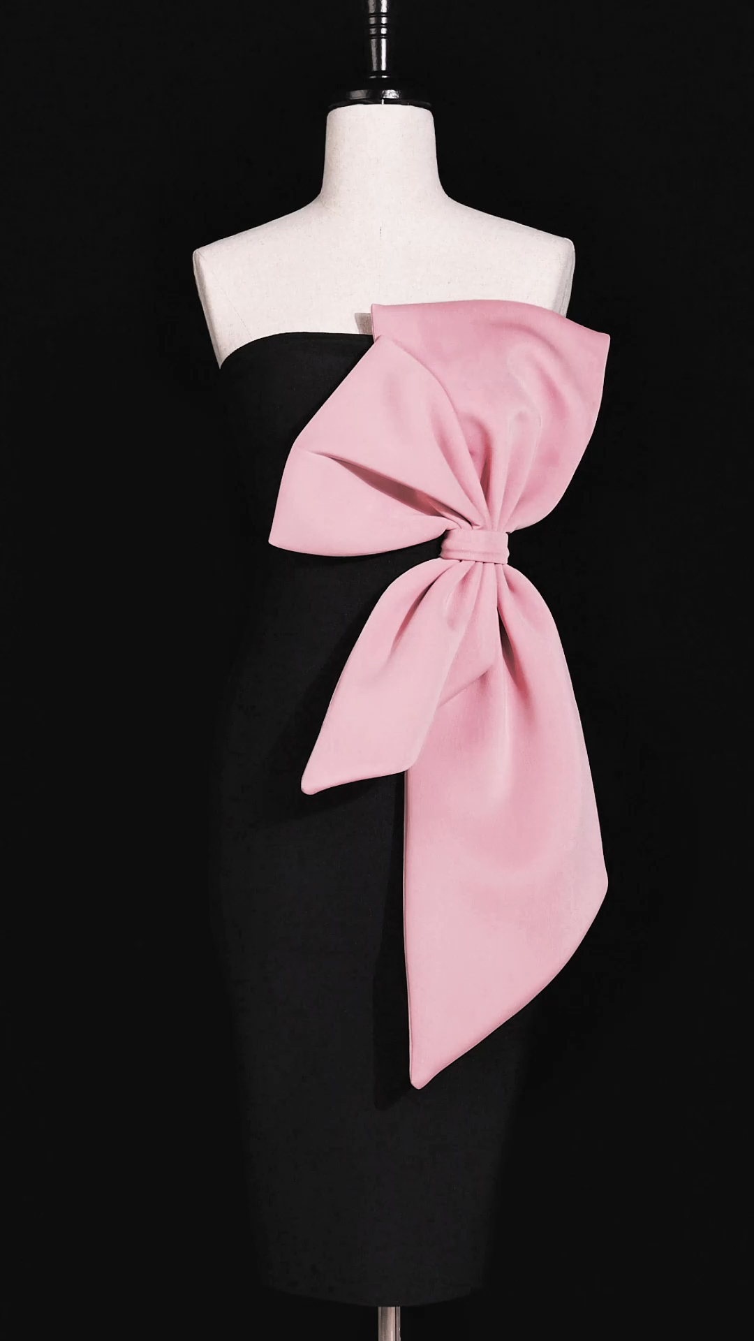 Agnese Black Sleeveless Bow Bandage Mini Dress
