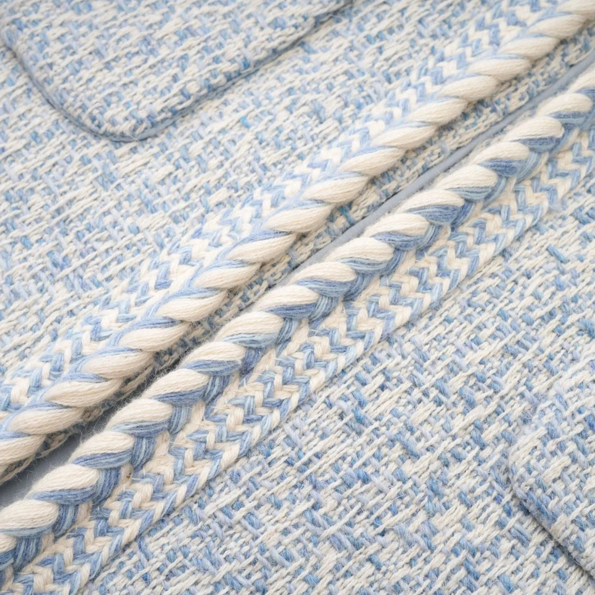 Aida Jacket - Round Neck - Tweed - Golden Button Detailing - Panelled Construction