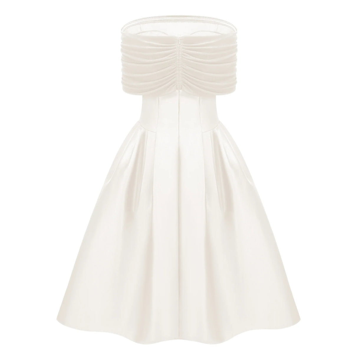 Ainara White Off Shoulder Polished Midi Dress