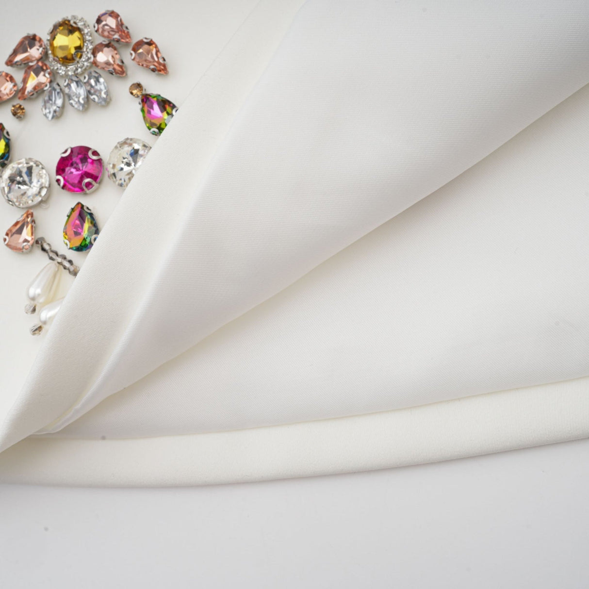 Ainsley Top & Skirt Set - Crystal Embellishment - Dart Detailing - Zippered Cuffs - Rear Zip Fastening - Lined