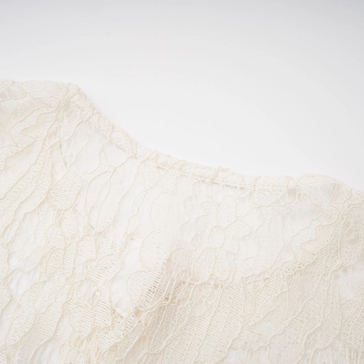 Alaia White Cape Design Floral Lace Midi Dress