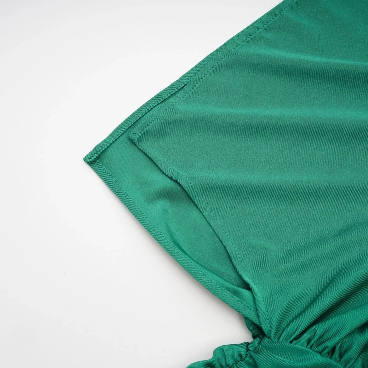 Alba Mini Dress - Stretch - Design Satin Finish Ruched Detailing V - Neck