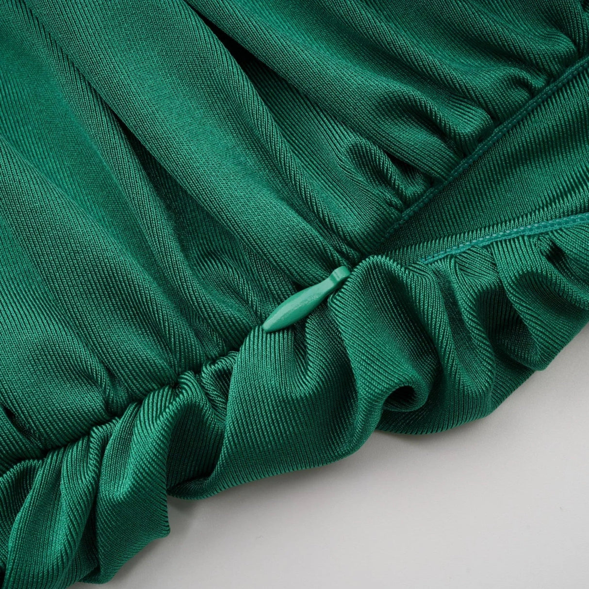 Alba Mini Dress - Stretch - Design Satin Finish Ruched Detailing V - Neck