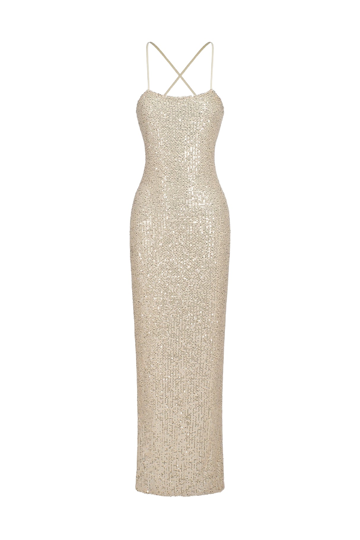 Alba Silver Backless Sparkling Detail Dress