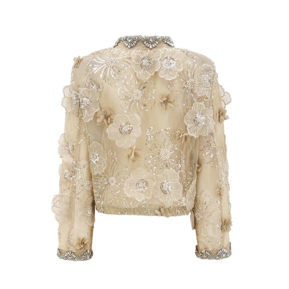 Alexa Jacket – Long sleeves – Floral appliqué – Crystal embellishment