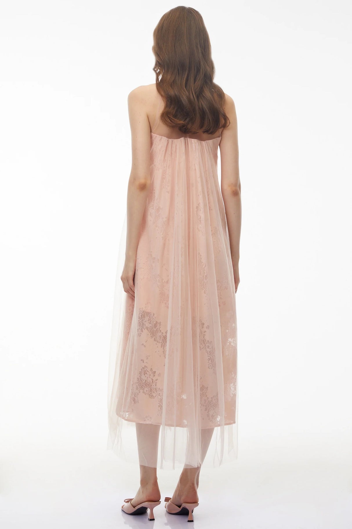 Alice Blush Pink Floral Embroidered Midi Dress