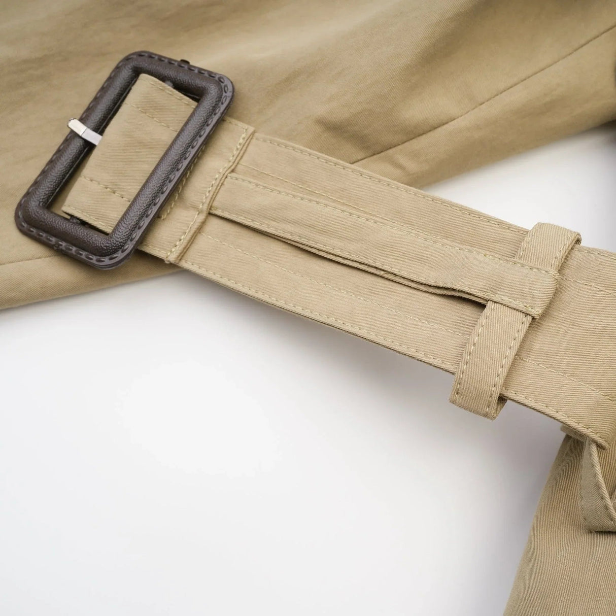 Alice Trench Coat - Classic Lapels - Belted Waist - Extra Long Sleeves - Buttoned Cuffs