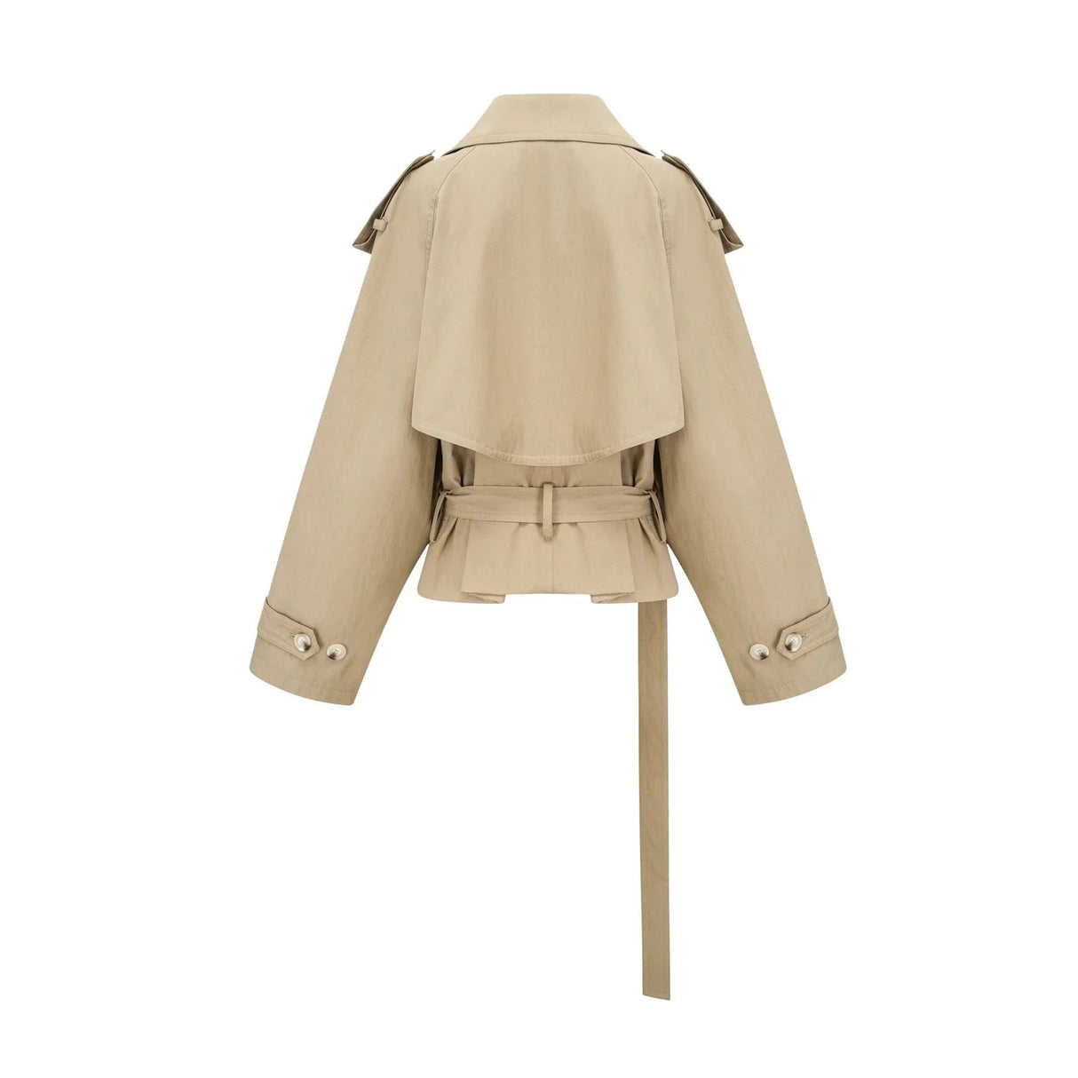 Alice Trench Coat - Classic Lapels - Belted Waist - Extra Long Sleeves - Buttoned Cuffs