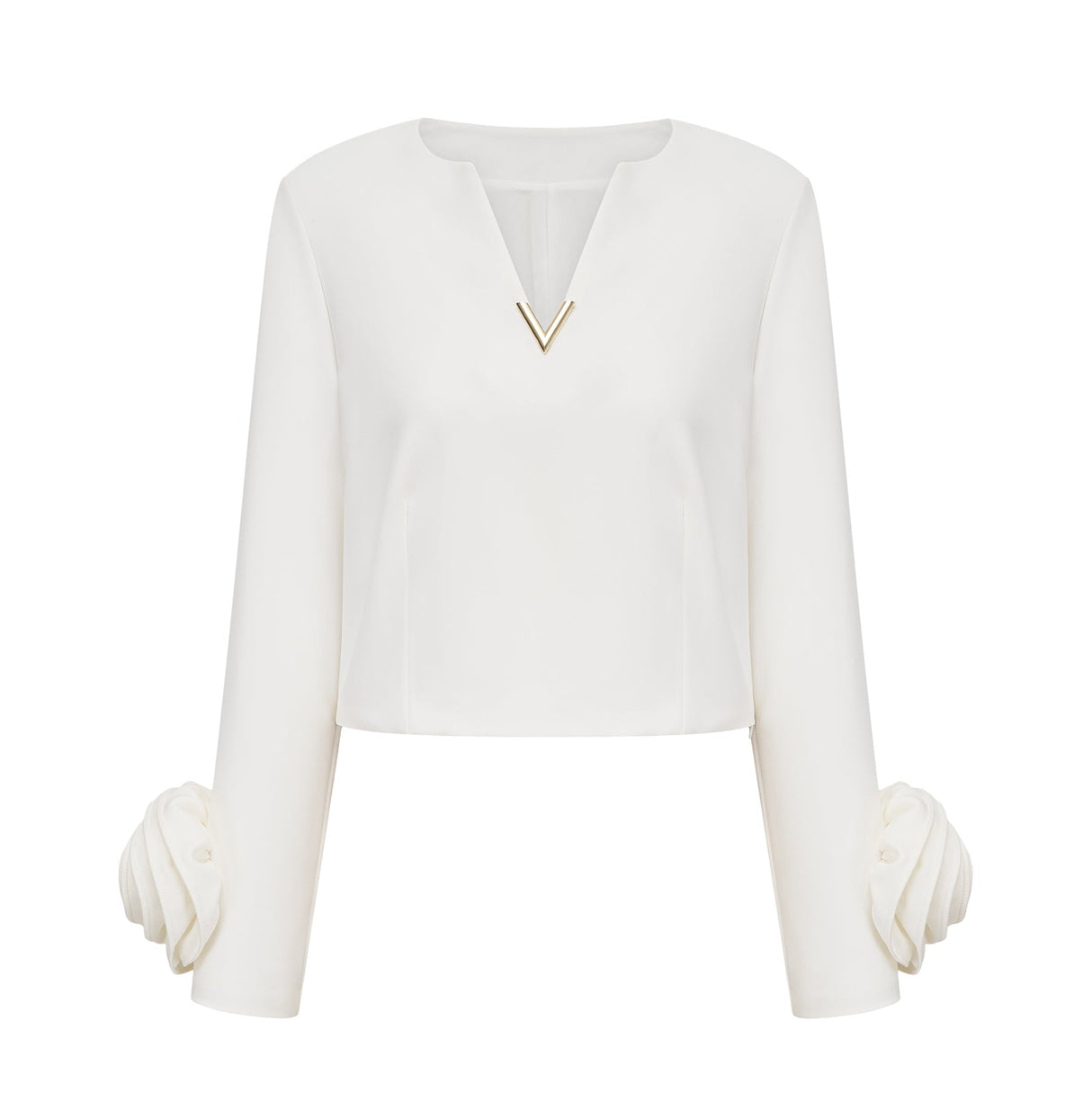 Alina Top & Skirt Set - Elegant 3D Petal Detailing - Flattering Flared Silhouette - Chic Midi Length - Stylish Rear Zip Fastening