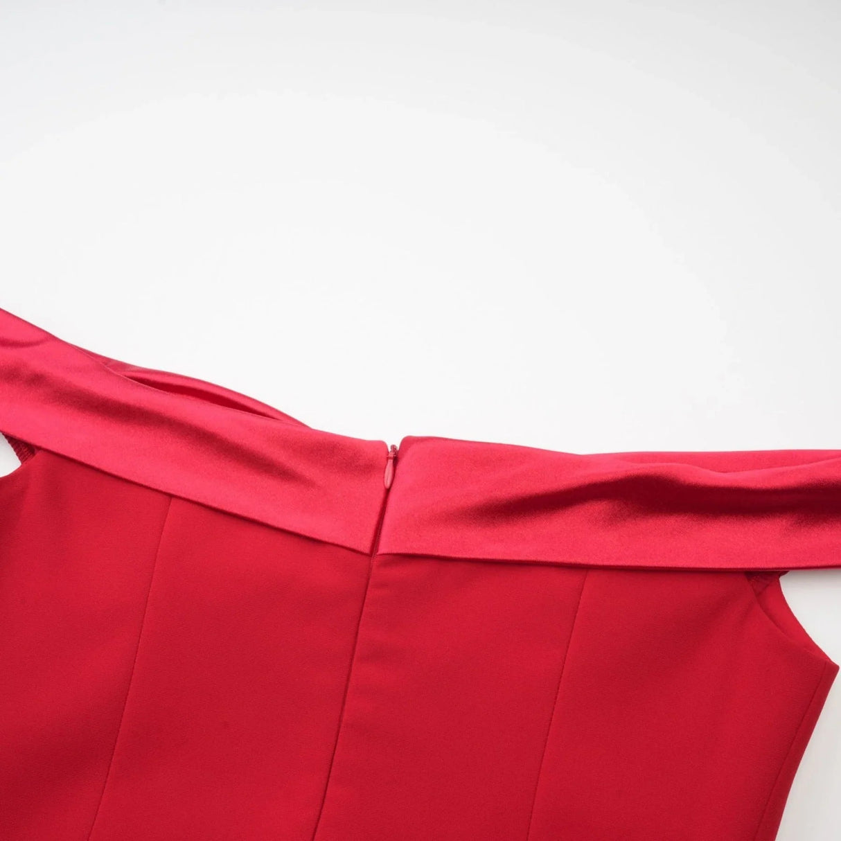 Allison Mini Dress - Strapless - Off the Shoulder - Fitted Waistline - Flared Skirt - Rear Zip Fastening