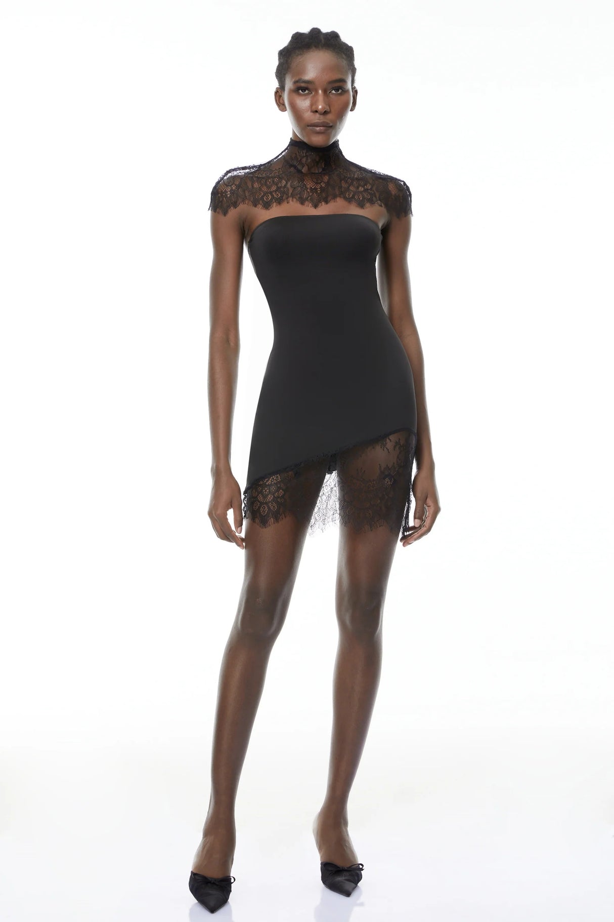 Alvaro Black Lace Shawl Dress Set