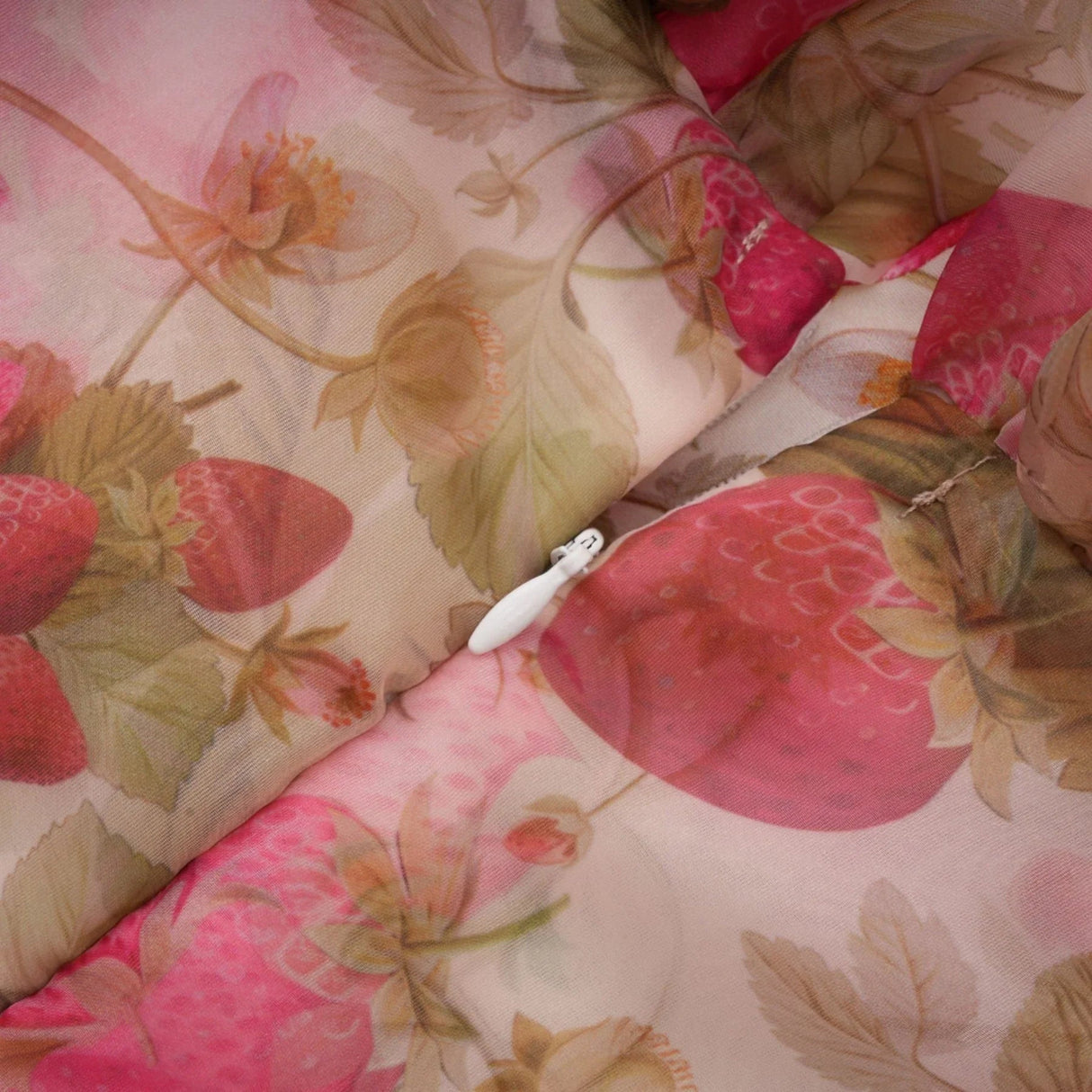 Alyssa Maxi Dress - Off - The - Shoulder Cut - Ruffled Detail - Fruit Prints - Flounce Hemline