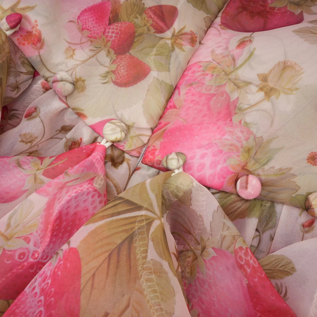 Alyssa Maxi Dress - Off - The - Shoulder Cut - Ruffled Detail - Fruit Prints - Flounce Hemline