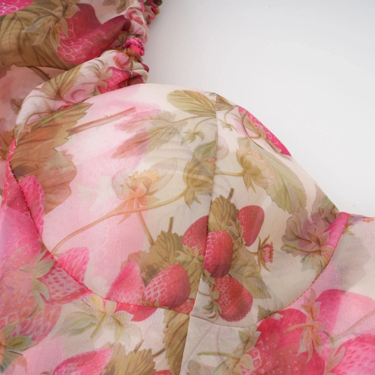 Alyssa Maxi Dress - Off - The - Shoulder Cut - Ruffled Detail - Fruit Prints - Flounce Hemline