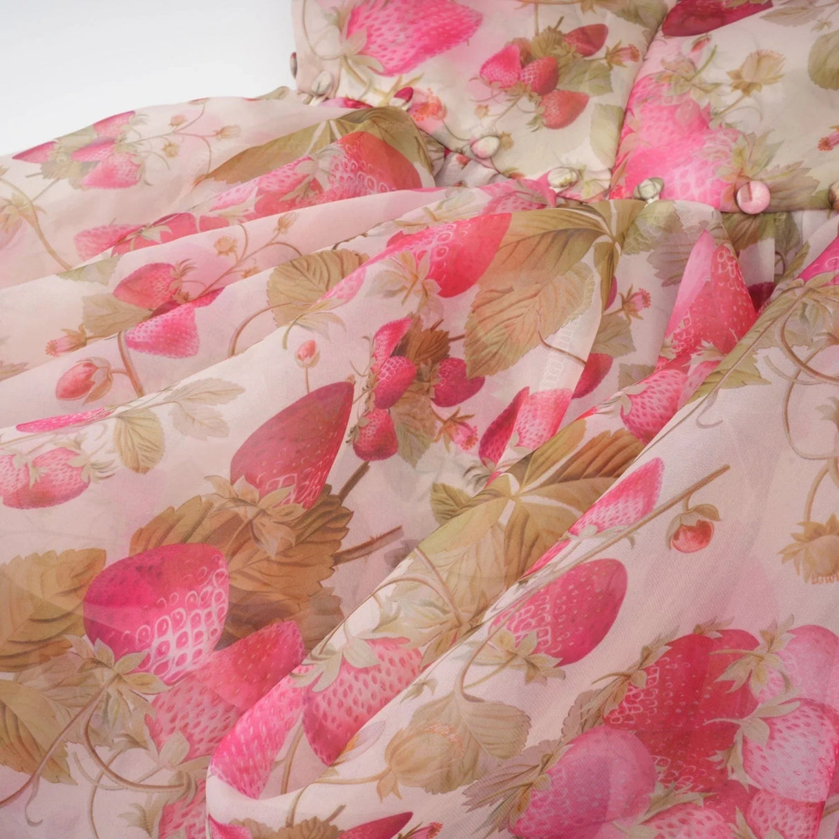 Alyssa Maxi Dress - Off - The - Shoulder Cut - Ruffled Detail - Fruit Prints - Flounce Hemline