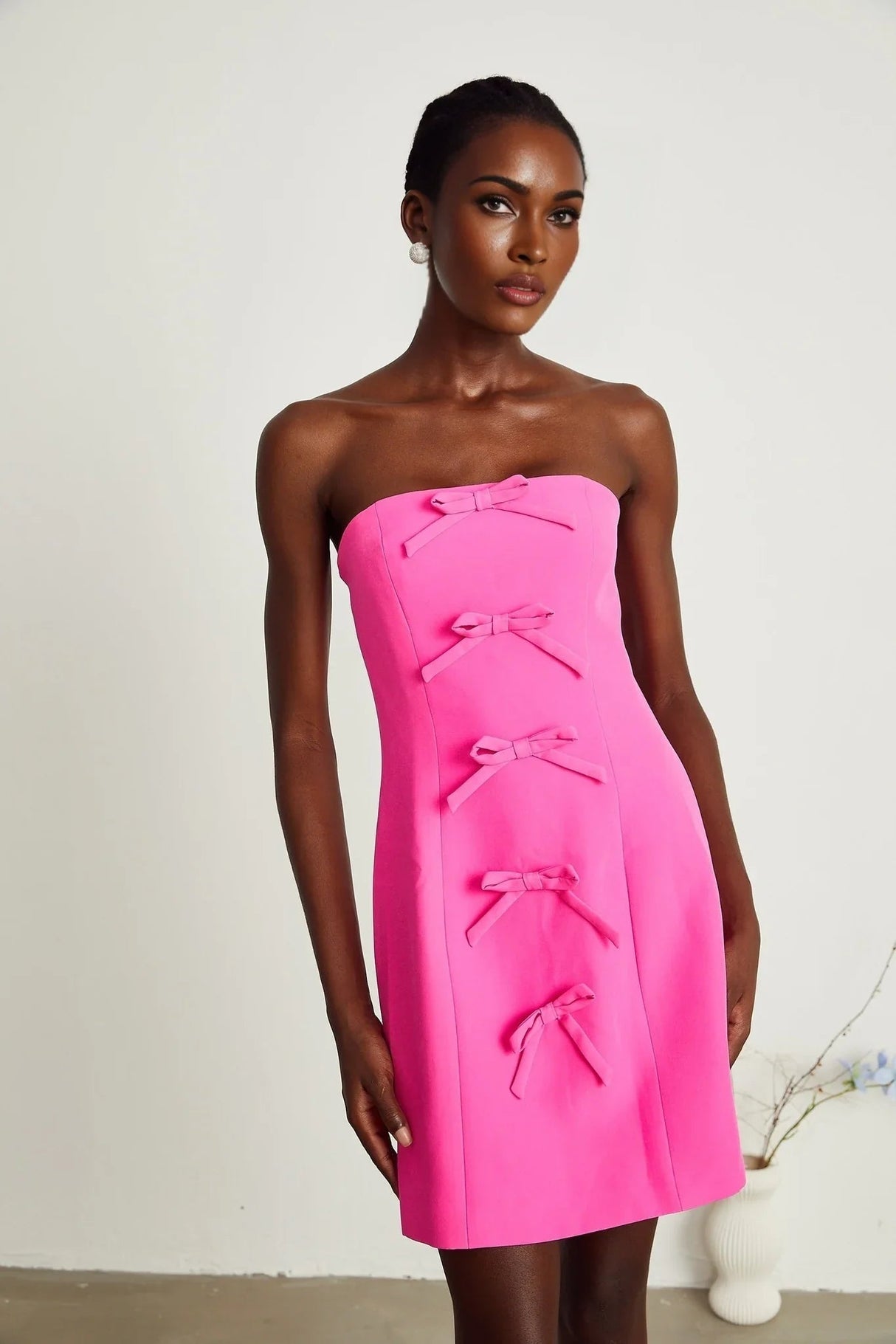 Amabile Jacket & Dress - V Neck - Bowknot Detailing - Press - Stud Buttons - Off the Shoulder