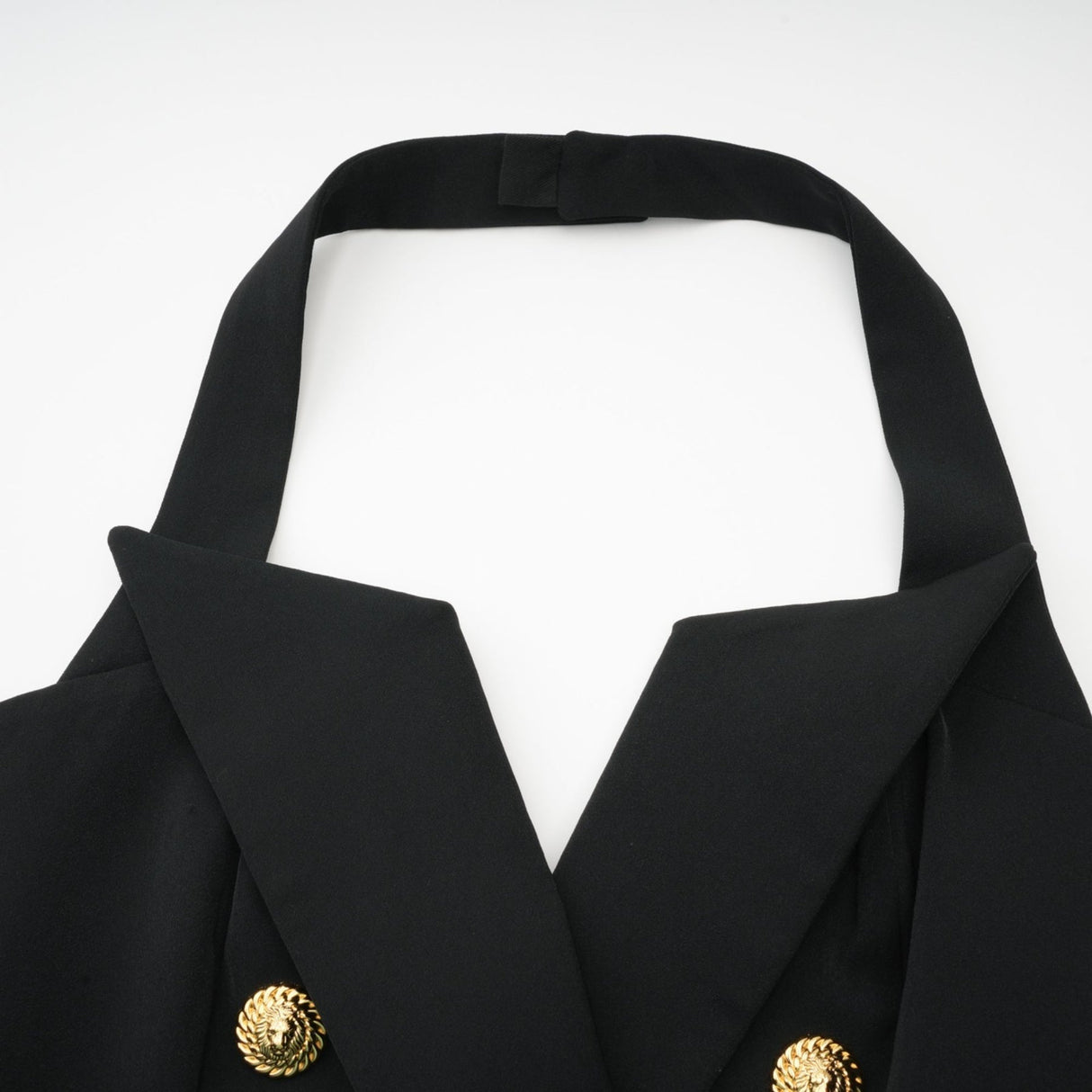 Amabile Top - Double - Breasted - halter neck - Embossed Gold Buttons - Viscose