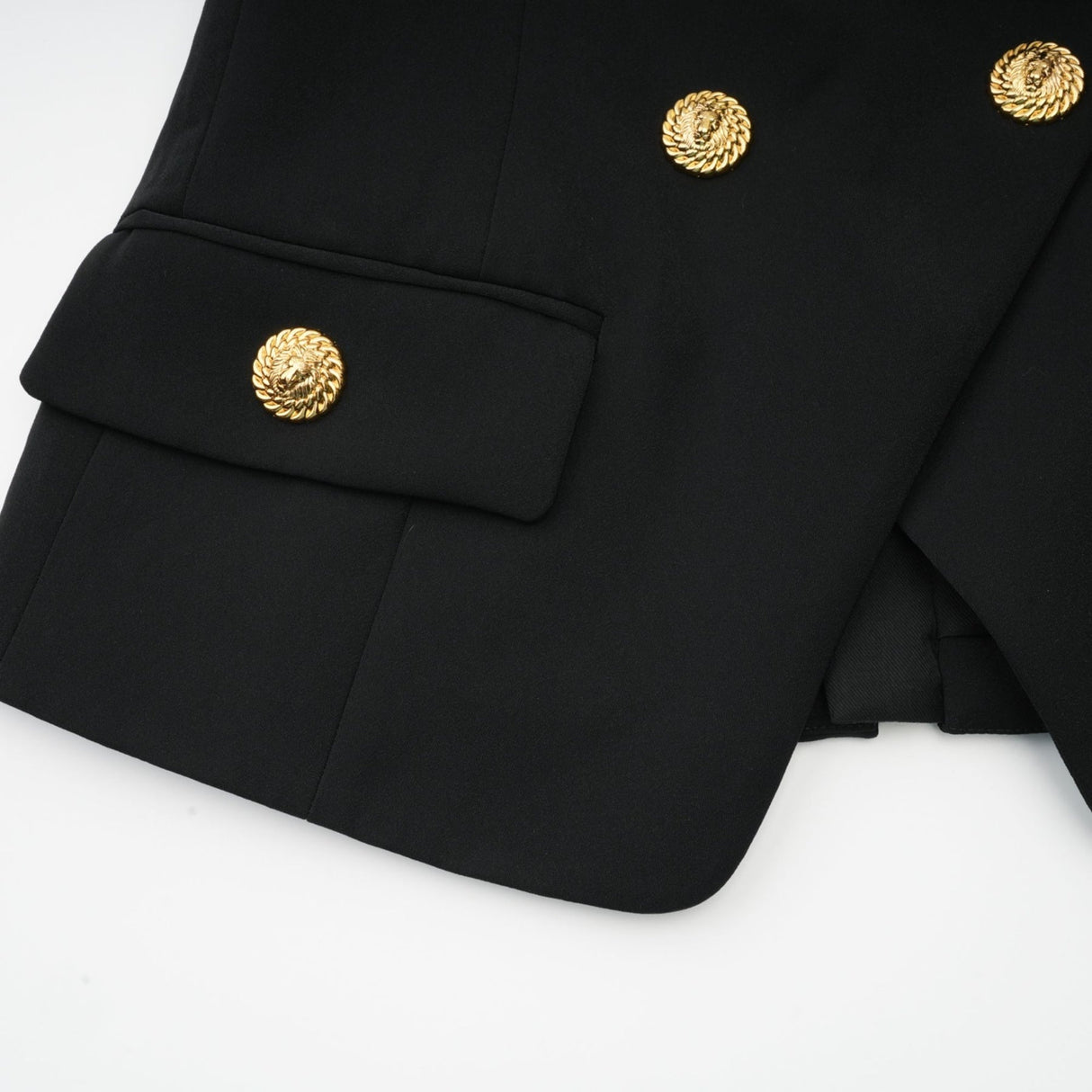 Amabile Top - Double - Breasted - halter neck - Embossed Gold Buttons - Viscose