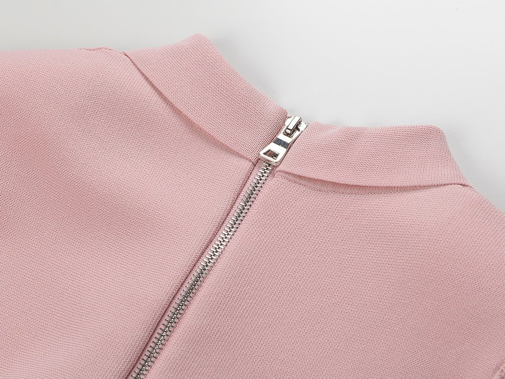 Amari Dress - A - Line Silhouette - Flared Skirt - Long Sleeves - Tailored Fit - Decorative Buttons