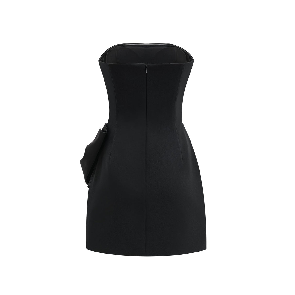 Amaya Mini Dress - Strapless - Bow Detail - Pleated Hem