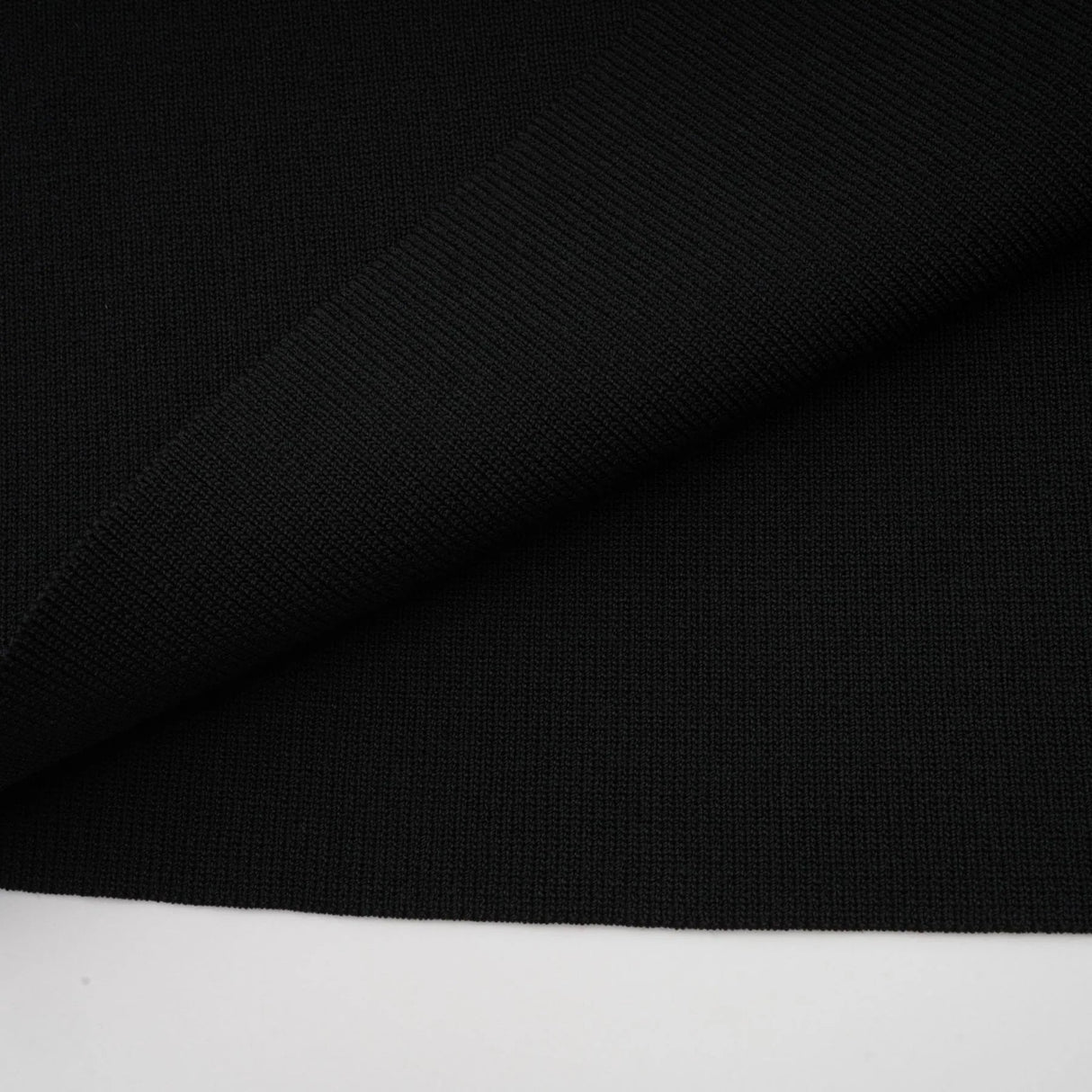 Amelia Midi Dress - Spread Collar - Long Sleeves - Ribbed Knit - Ruffle Details