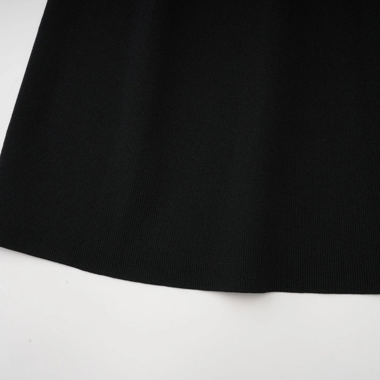 Amelia Midi Dress - Spread Collar - Long Sleeves - Ribbed Knit - Ruffle Details