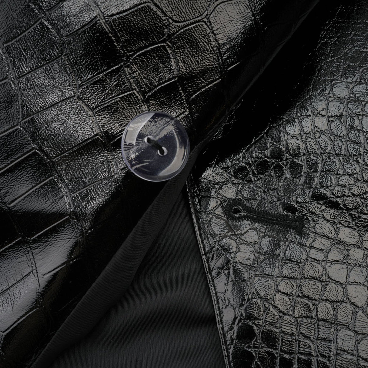 Anastasia Jacket - Peak Lapels - Buttoned Cuffs - Cinched Waist - Patent Finish