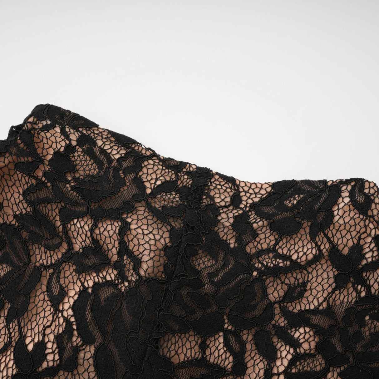 Andrea Black Keyhole Lace Maxi Dress with High Thigh Slit