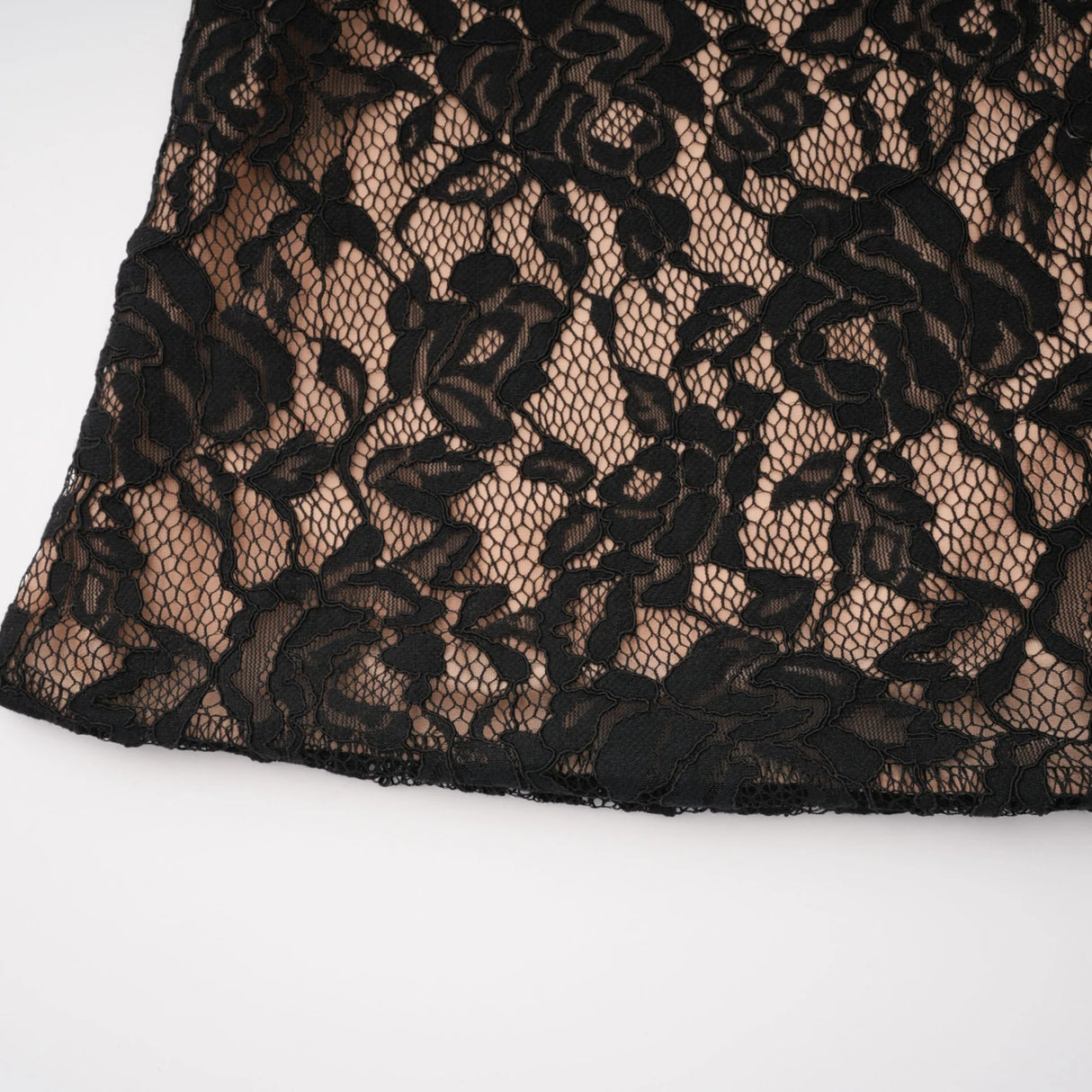 Andrea Black Keyhole Lace Maxi Dress with High Thigh Slit