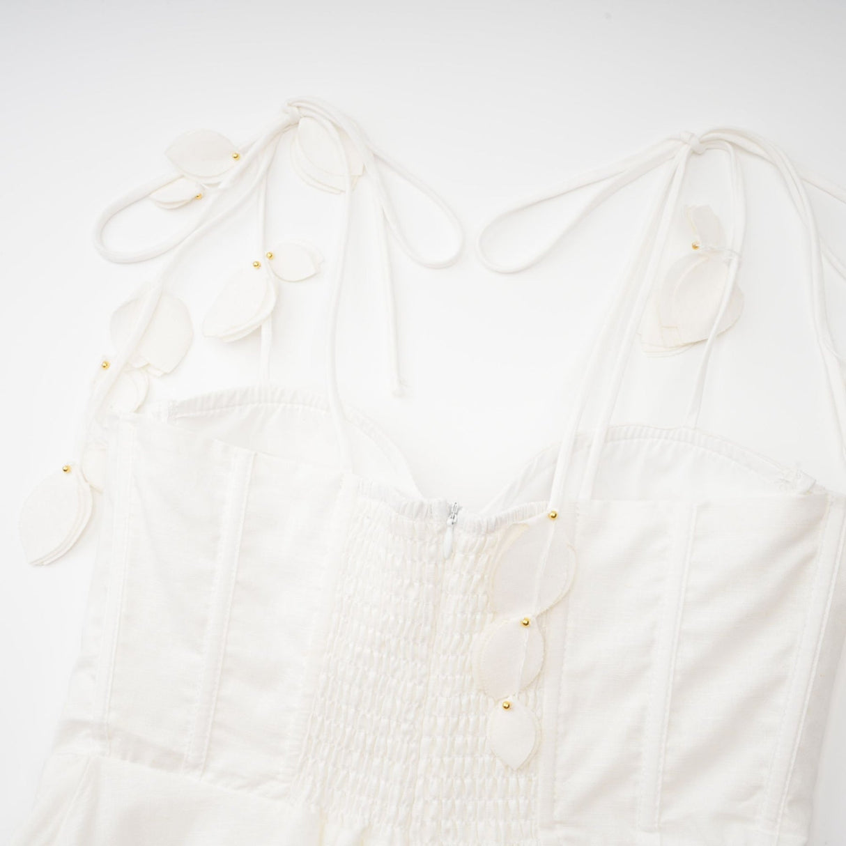 Andromeda Midi Dress - Sweetheart Neckline - Bustier Style - Rouleau Straps - Pockets Zip Length