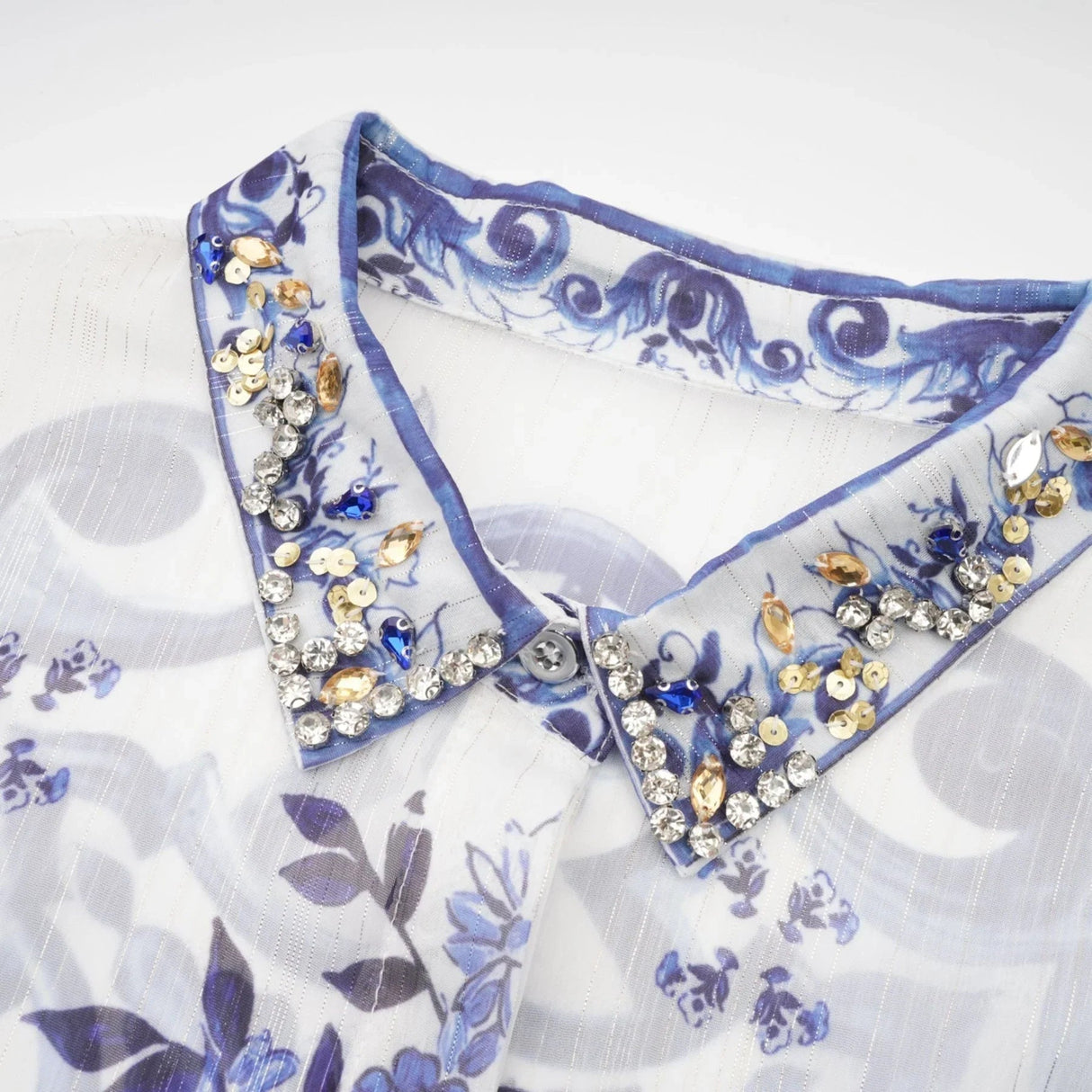 Angela Midi Dress - Long Sleeve Tulle Design - Pattern - Cinched Waist