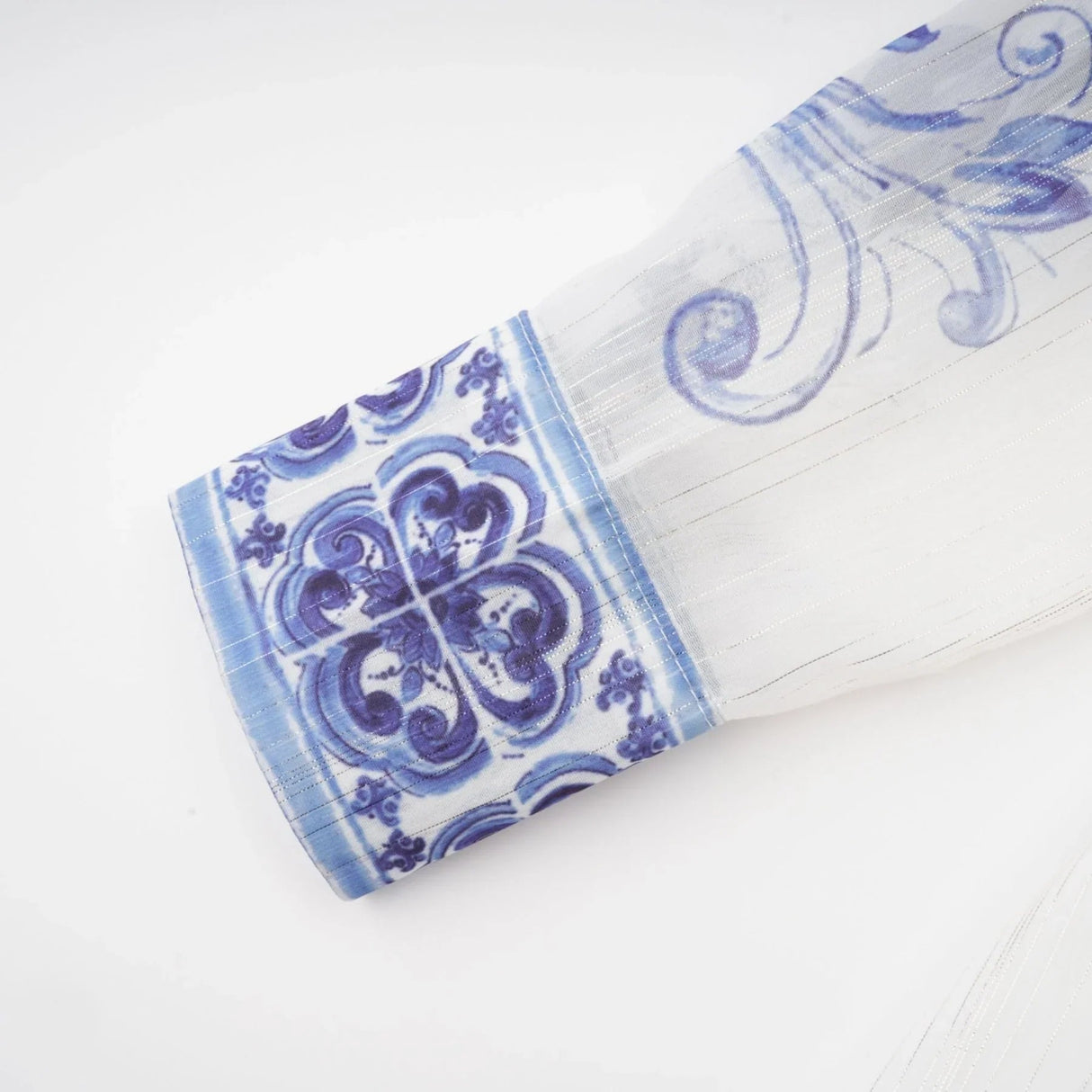 Angela Midi Dress - Long Sleeve Tulle Design - Pattern - Cinched Waist