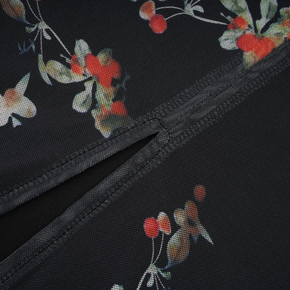 Angelica Floral Midi Dress - Delicate Spaghetti Straps - Square Neckline - Low - Cut Back - Chic Rear Slit Detail